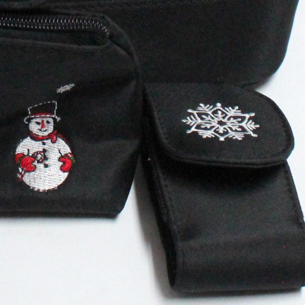 Older Unbranded 3 Piece Holiday Snow Theme Purse Wristlet Cell Phone Case Set - Picture 14 of 16